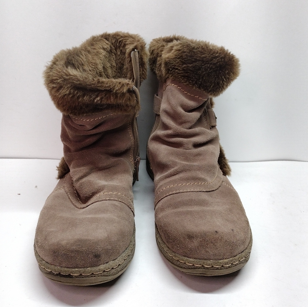 Baretraps Extreme Brown Suede Ankle Boots l Size  8 M l Leather Faux fur - Picture 5 of 10
